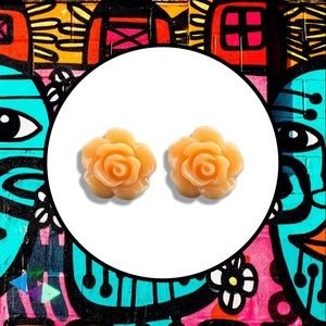Peach Flower Stud Earrings
